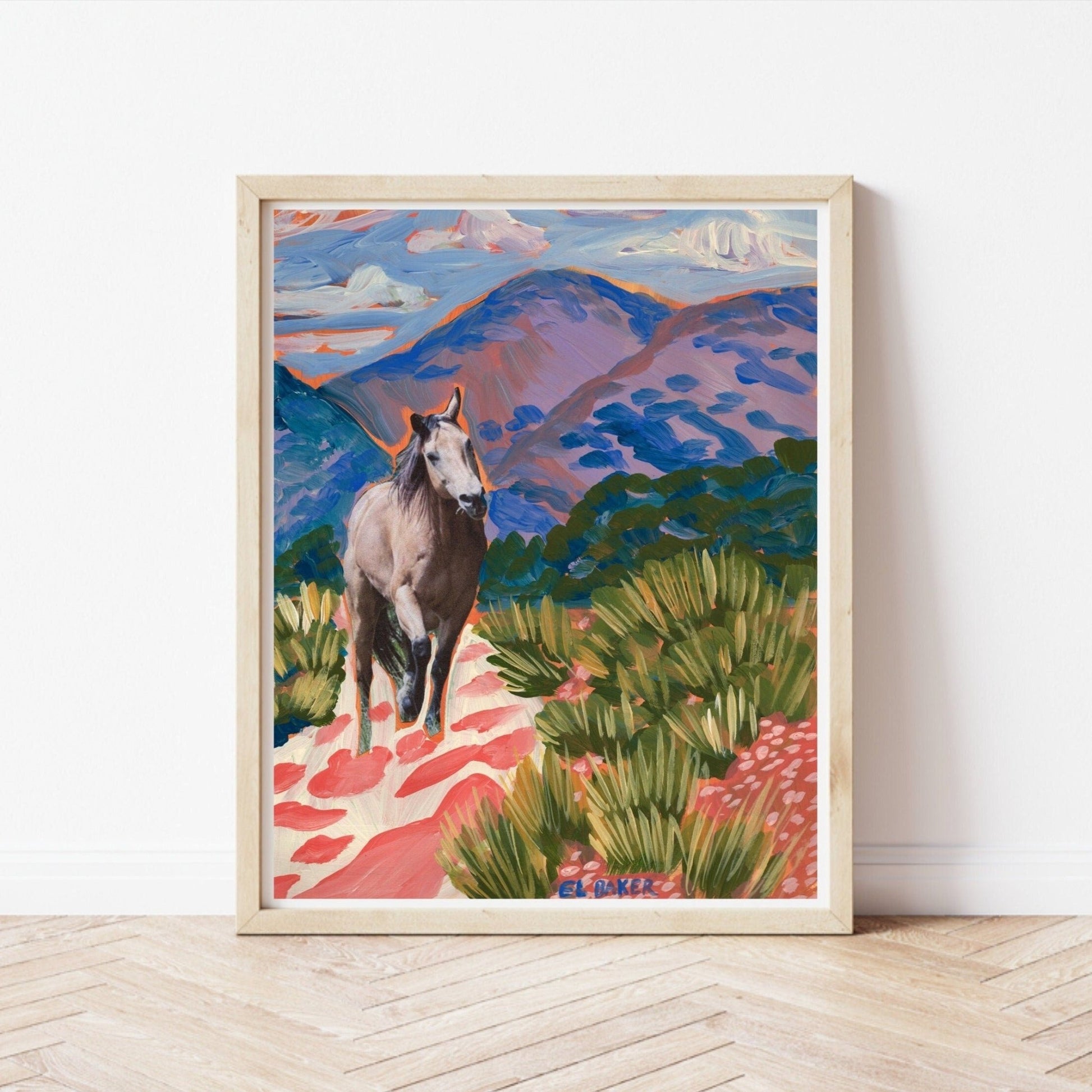 Colorful Southwestern Desert Horse Print - El Baker Art