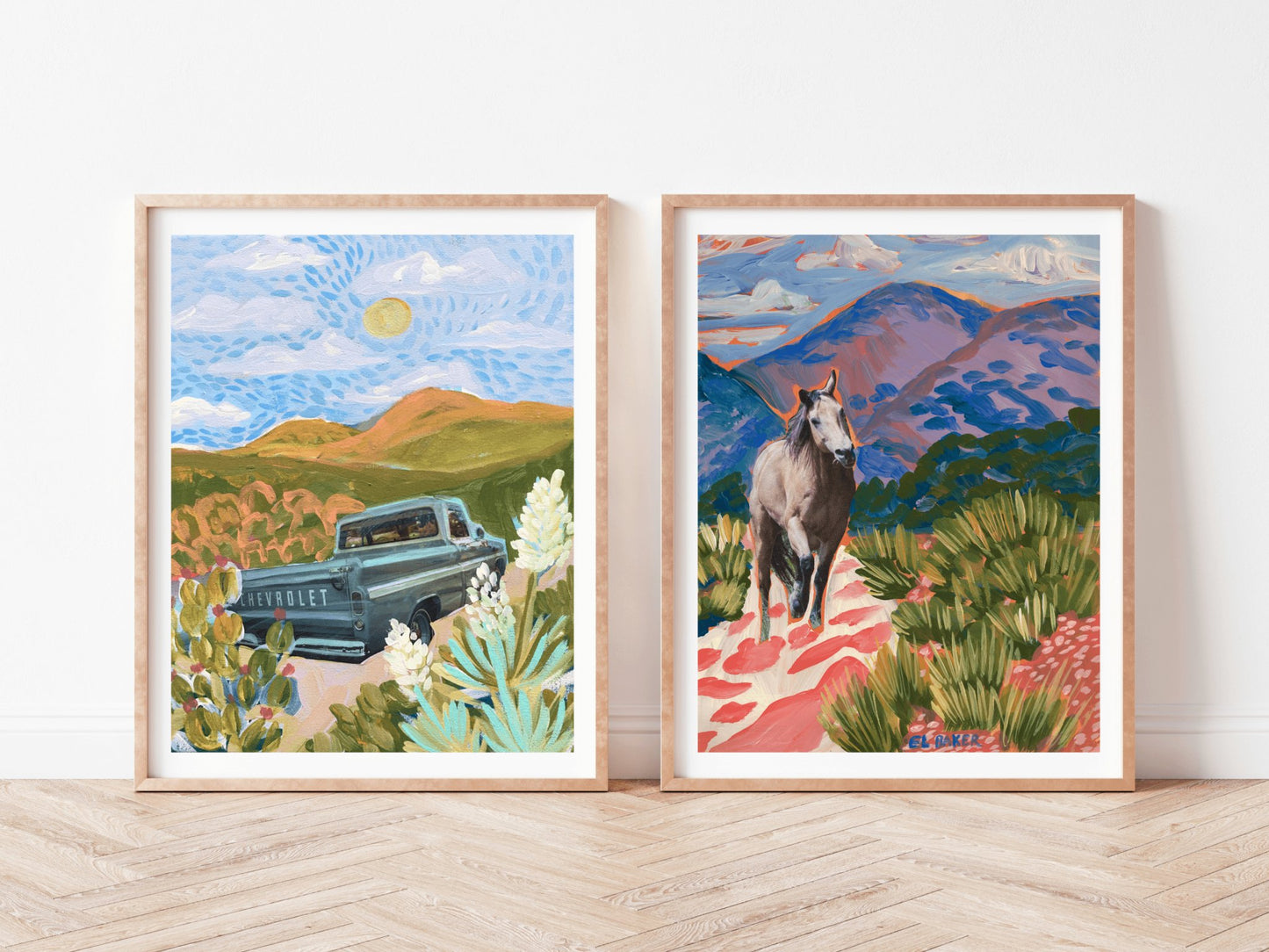 Colorful Southwestern Desert Horse Print - El Baker Art