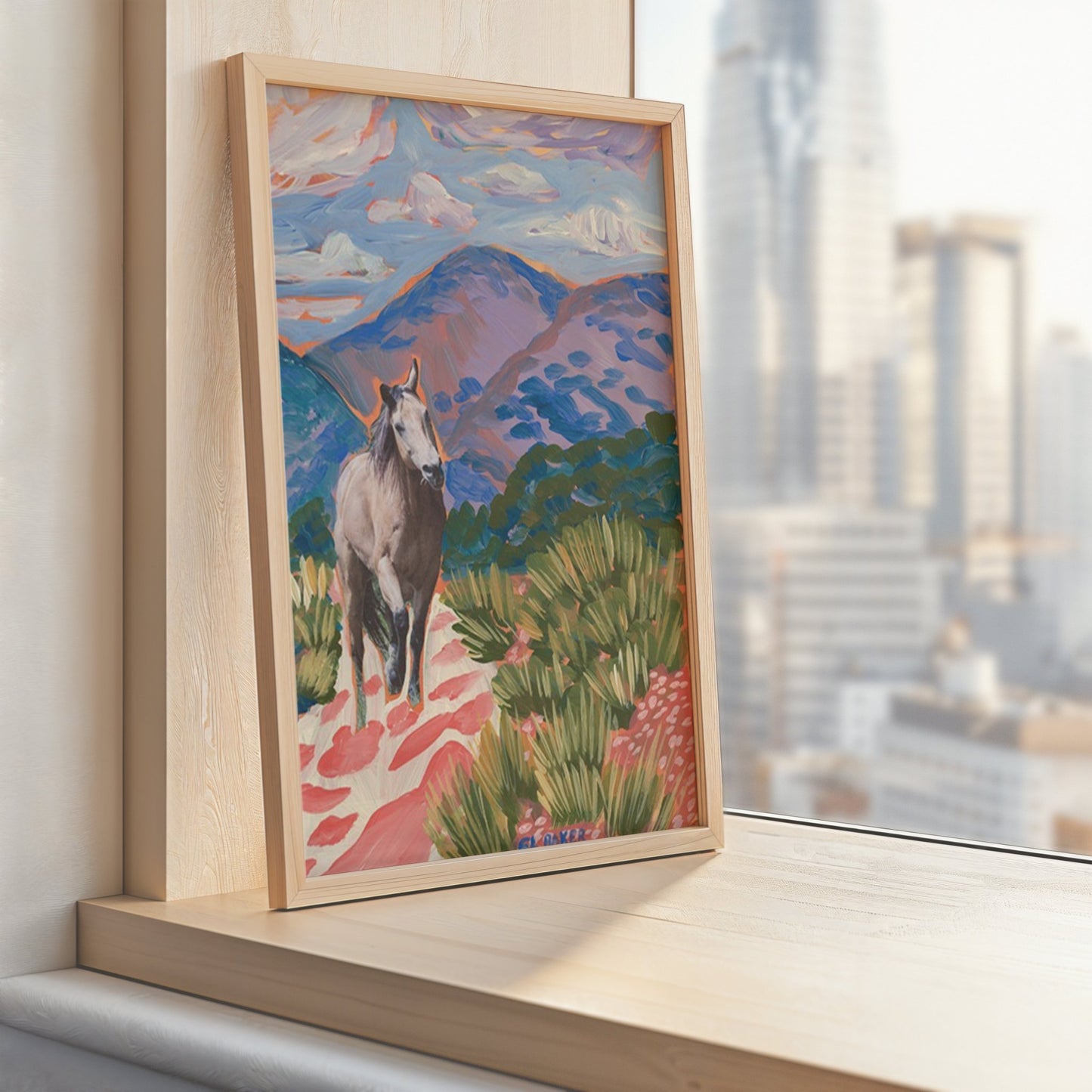 Colorful Southwestern Desert Horse Print - El Baker Art