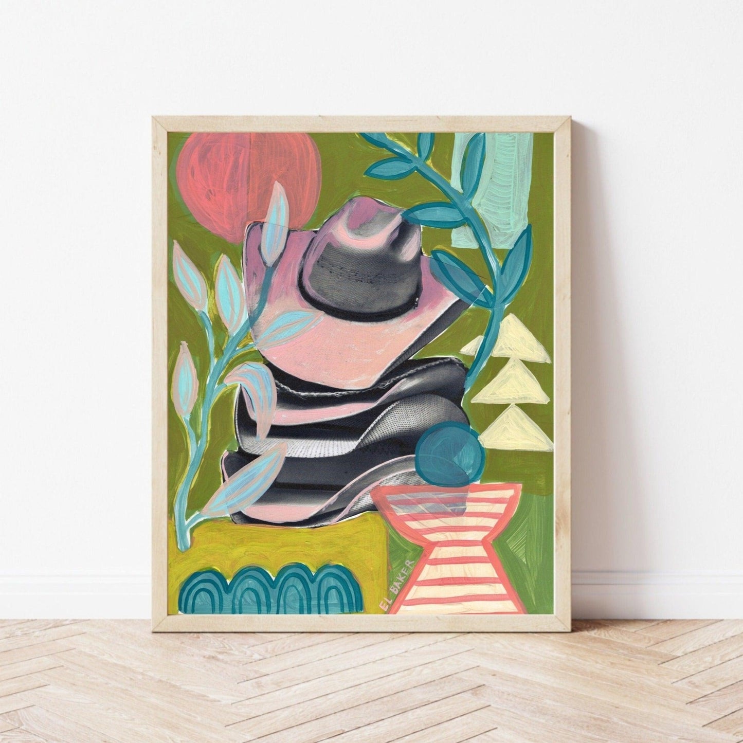Colorful Texas Cowboy Hat Print - El Baker Art