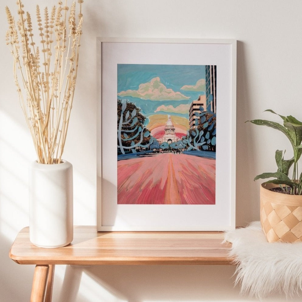 Congress Avenue Rainbow Austin Print - El Baker Art