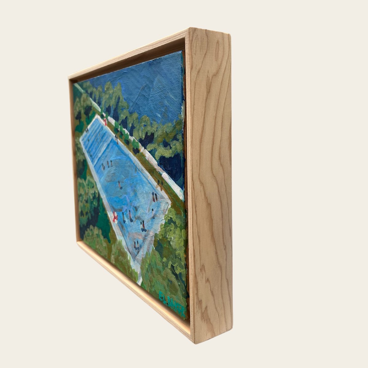 Deep Eddy Pool Original Artwork - FRAMED, 8x10" - El Baker Art