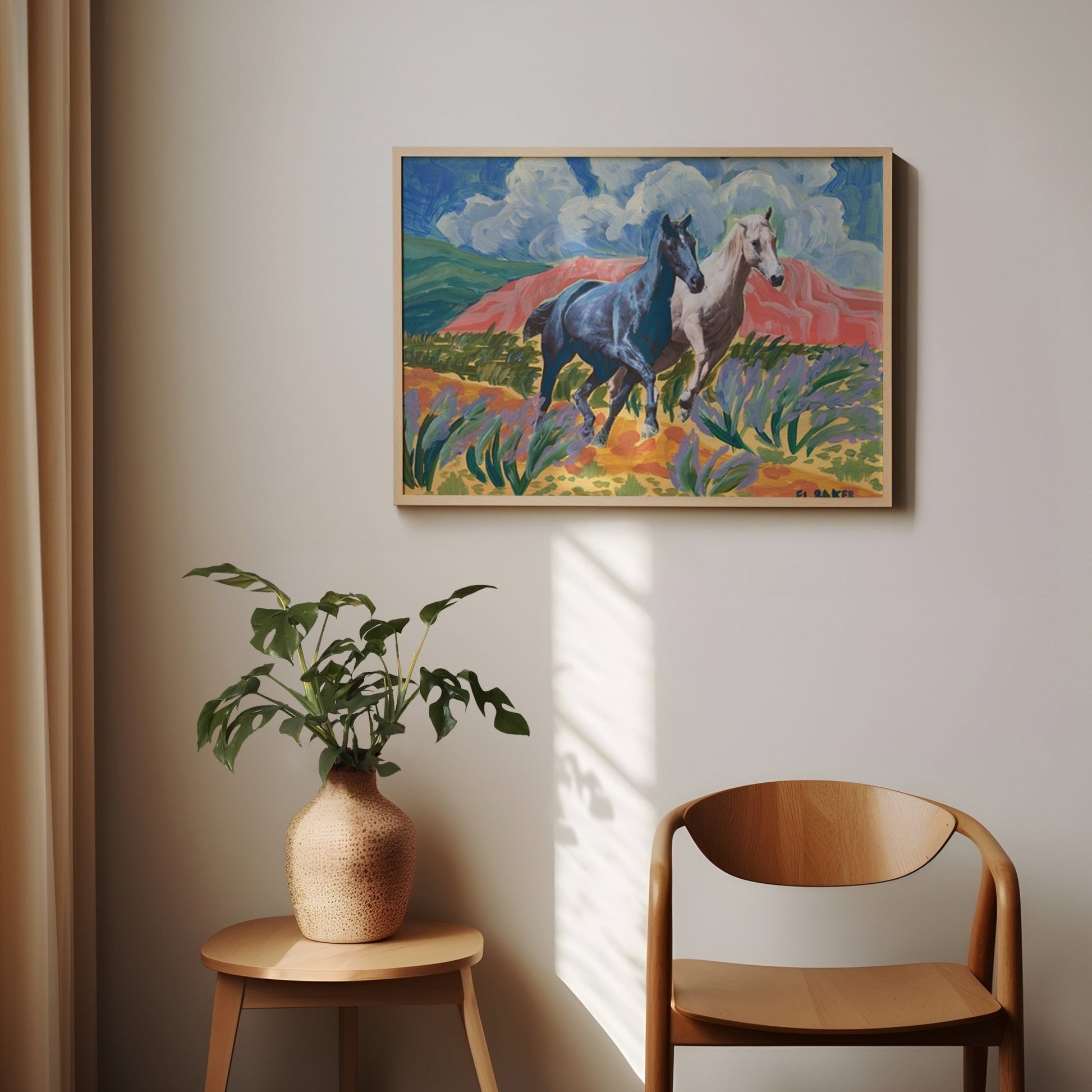 Desert Horses Print - El Baker Art