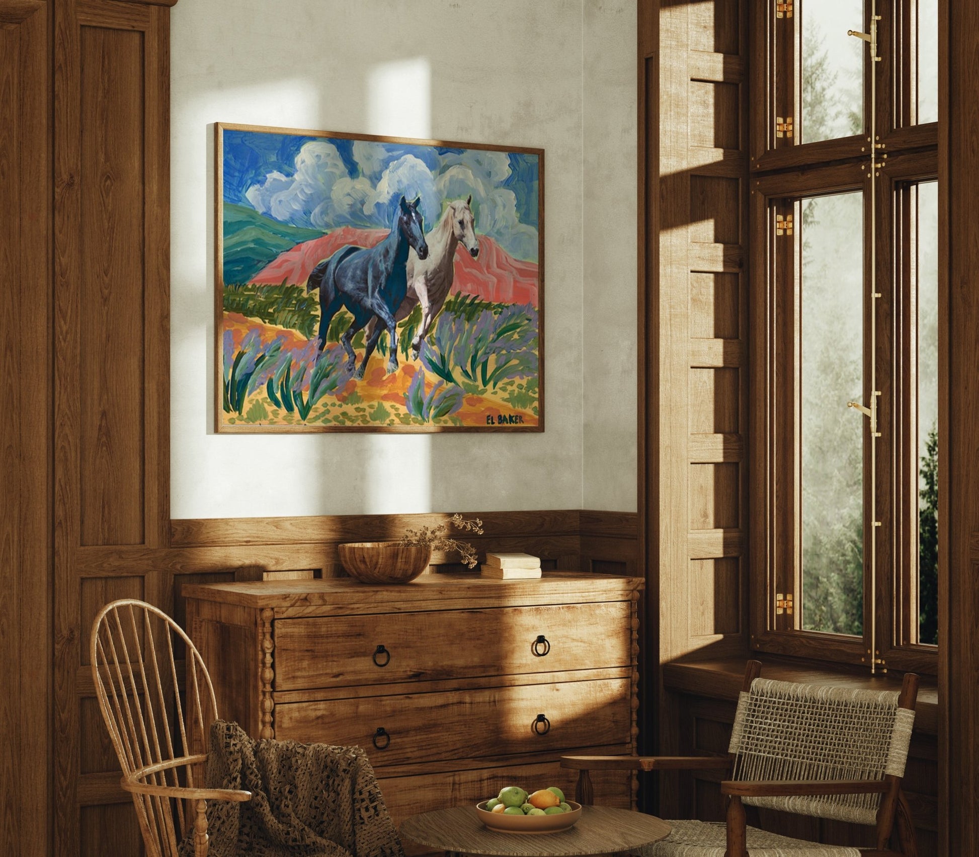 Desert Horses Print - El Baker Art