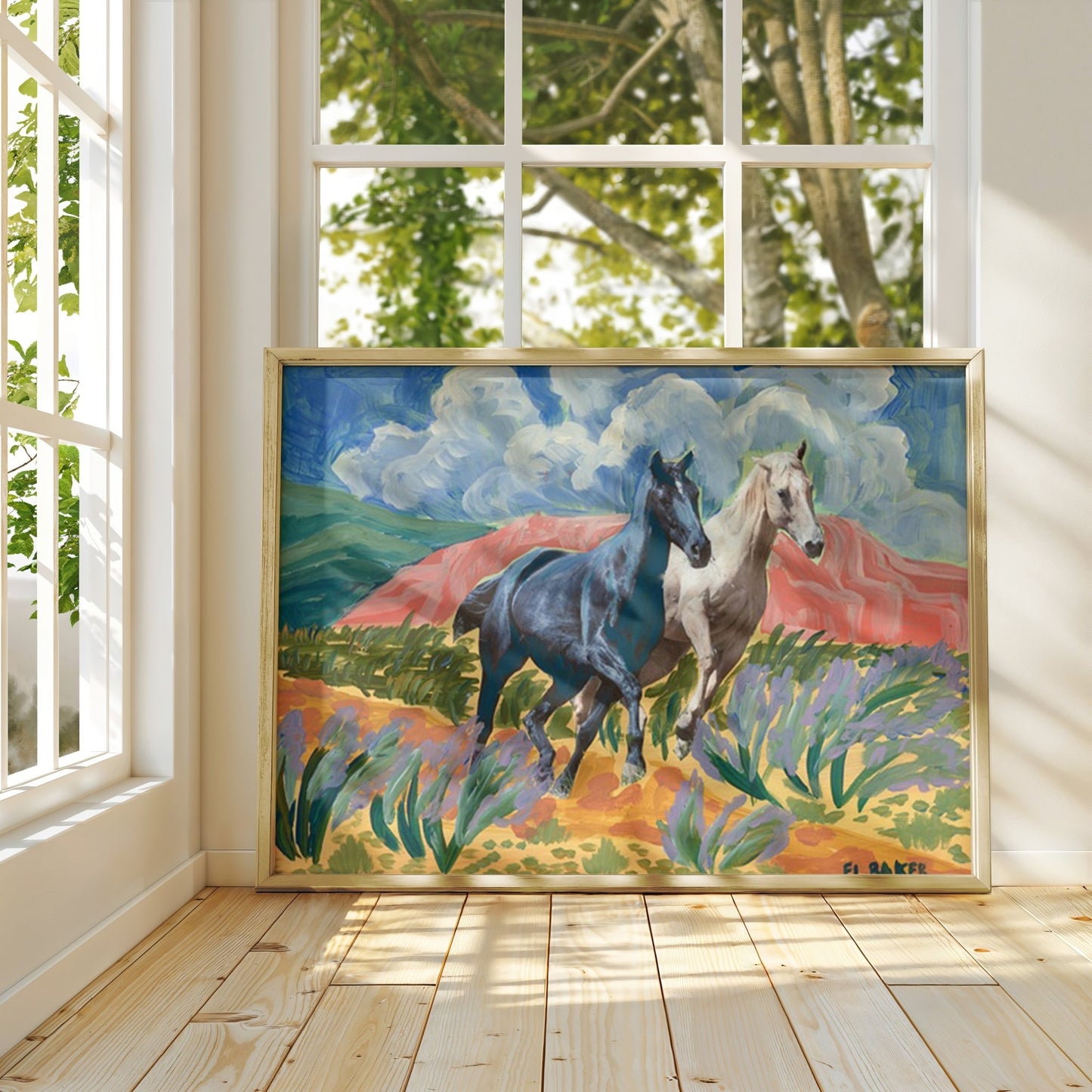 Desert Horses Print - El Baker Art