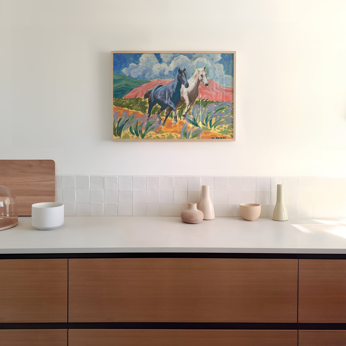 Desert Horses Print - El Baker Art