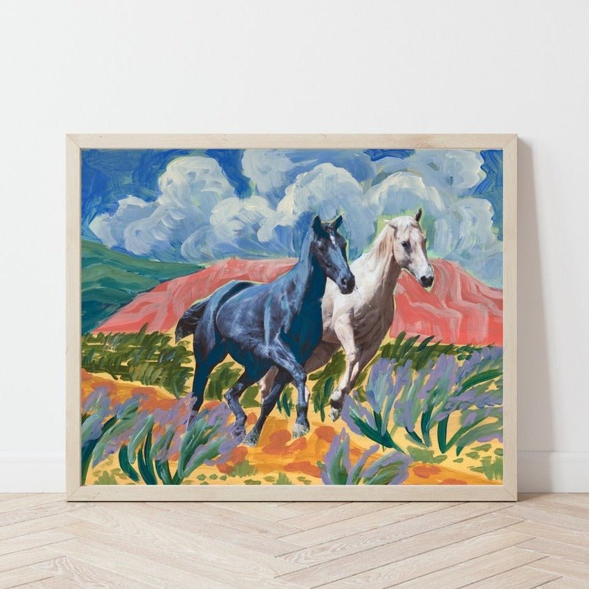 Desert Horses Print - El Baker Art