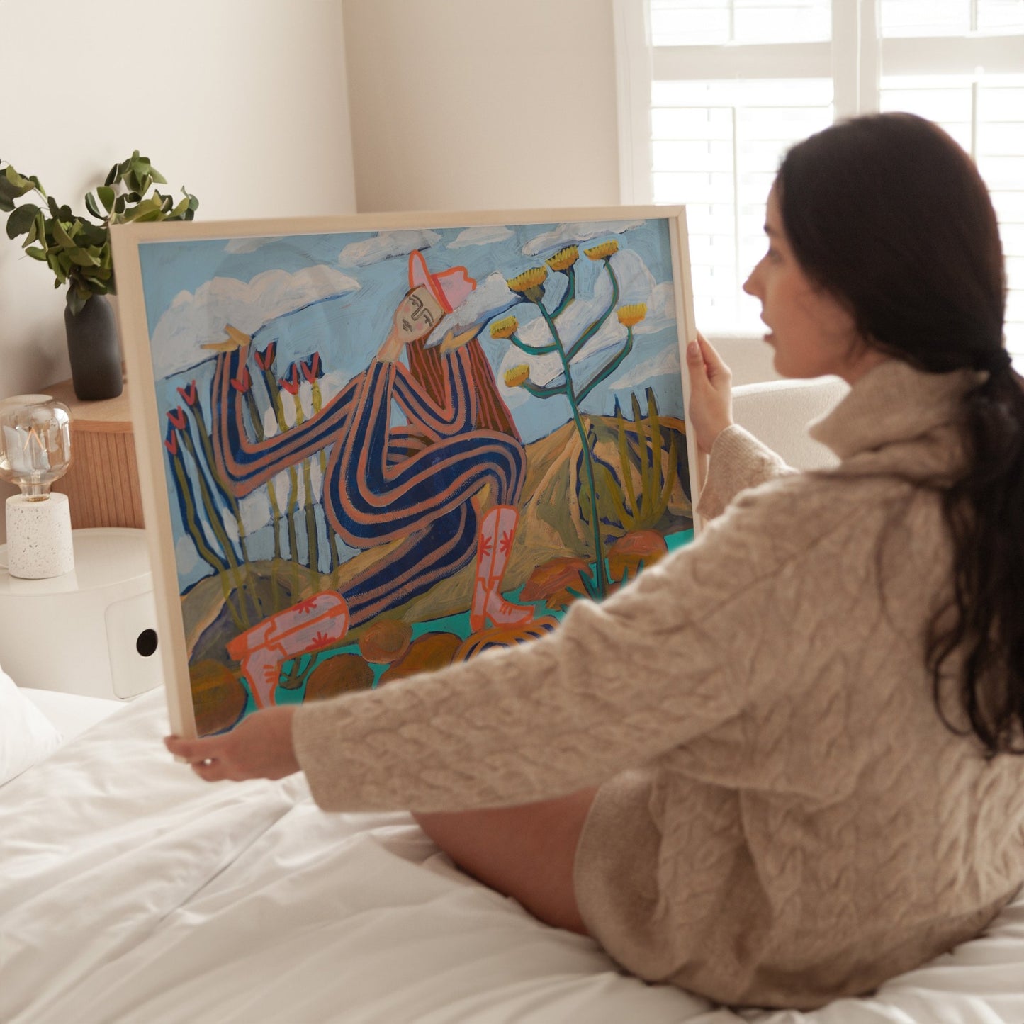 Dreaming Desert Cowgirl Art Print - El Baker Art