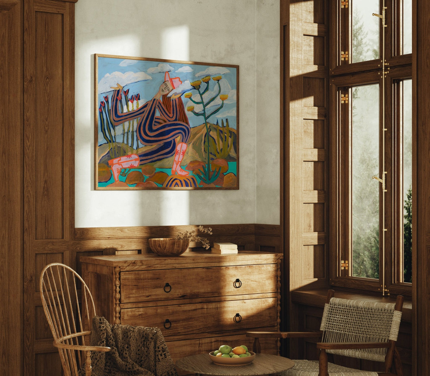 Dreaming Desert Cowgirl Art Print - El Baker Art