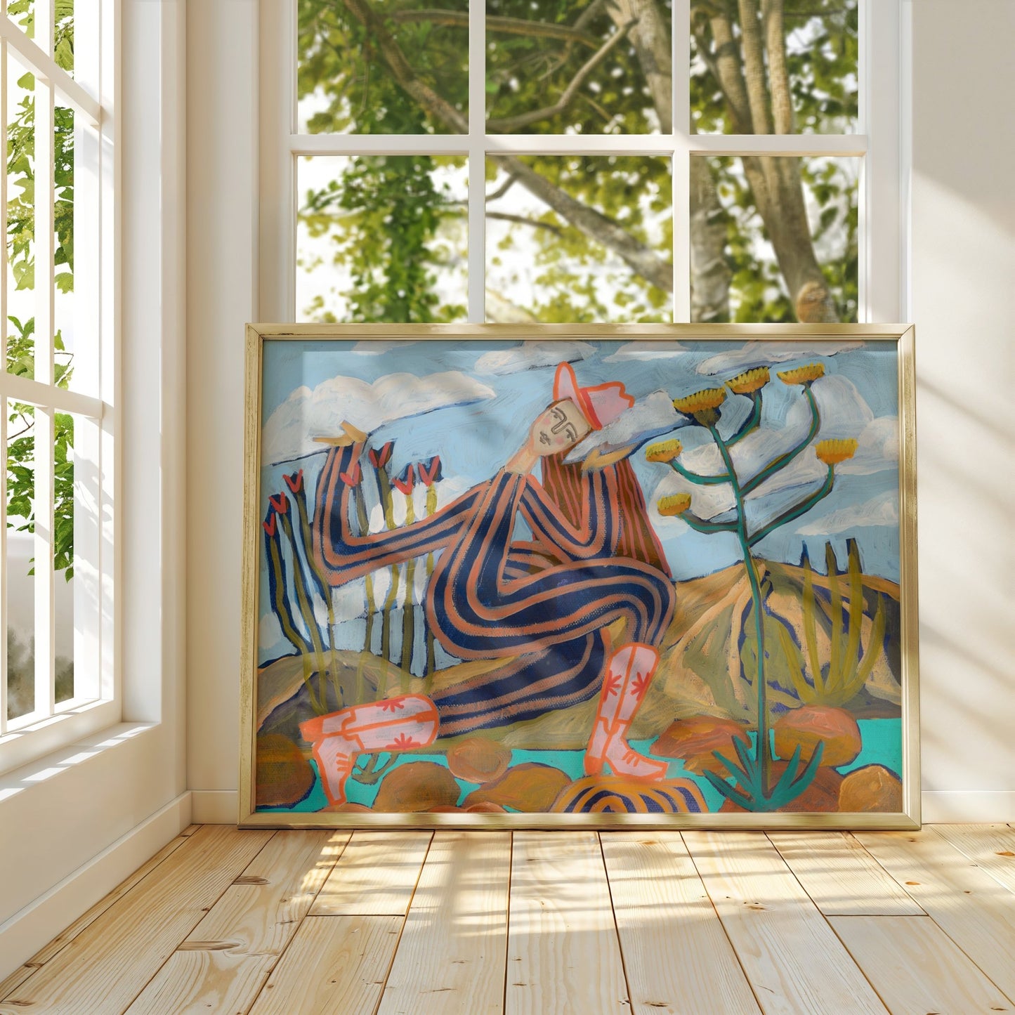 Dreaming Desert Cowgirl Art Print - El Baker Art