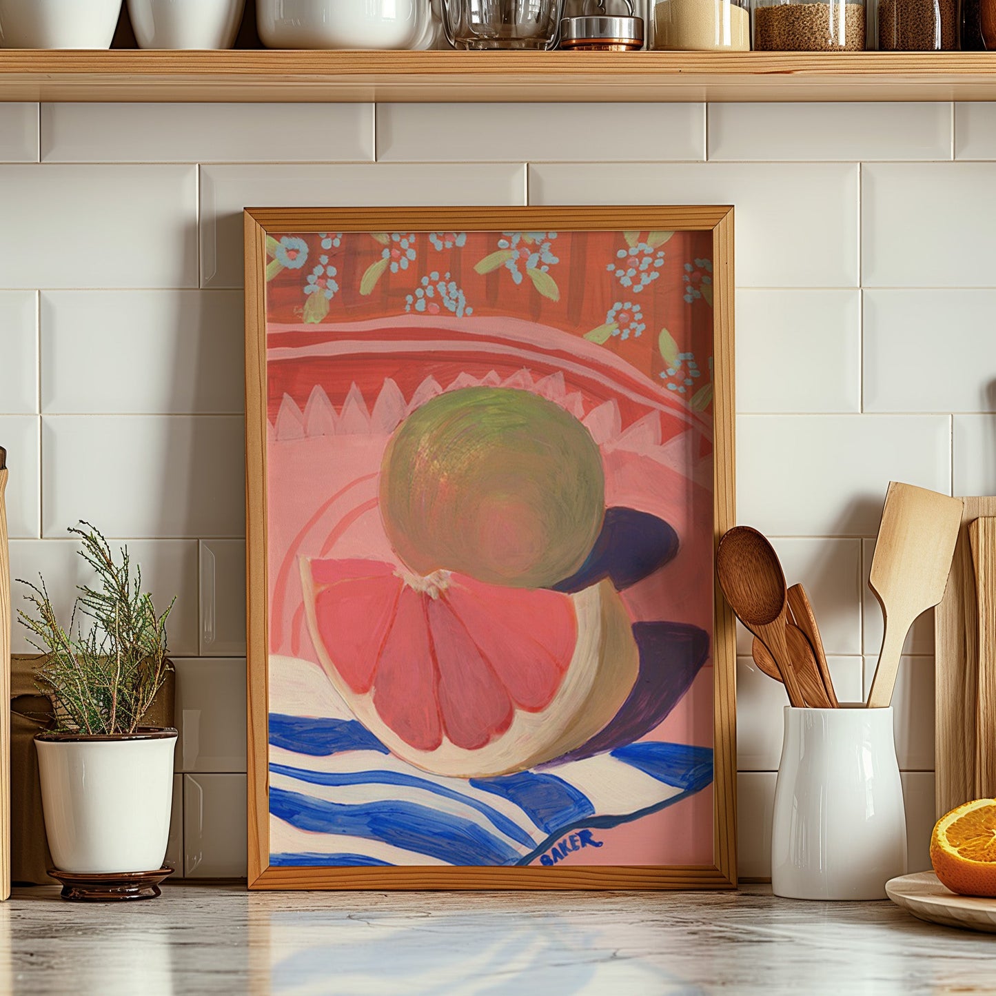 Grapefruit Still Life Print - El Baker Art