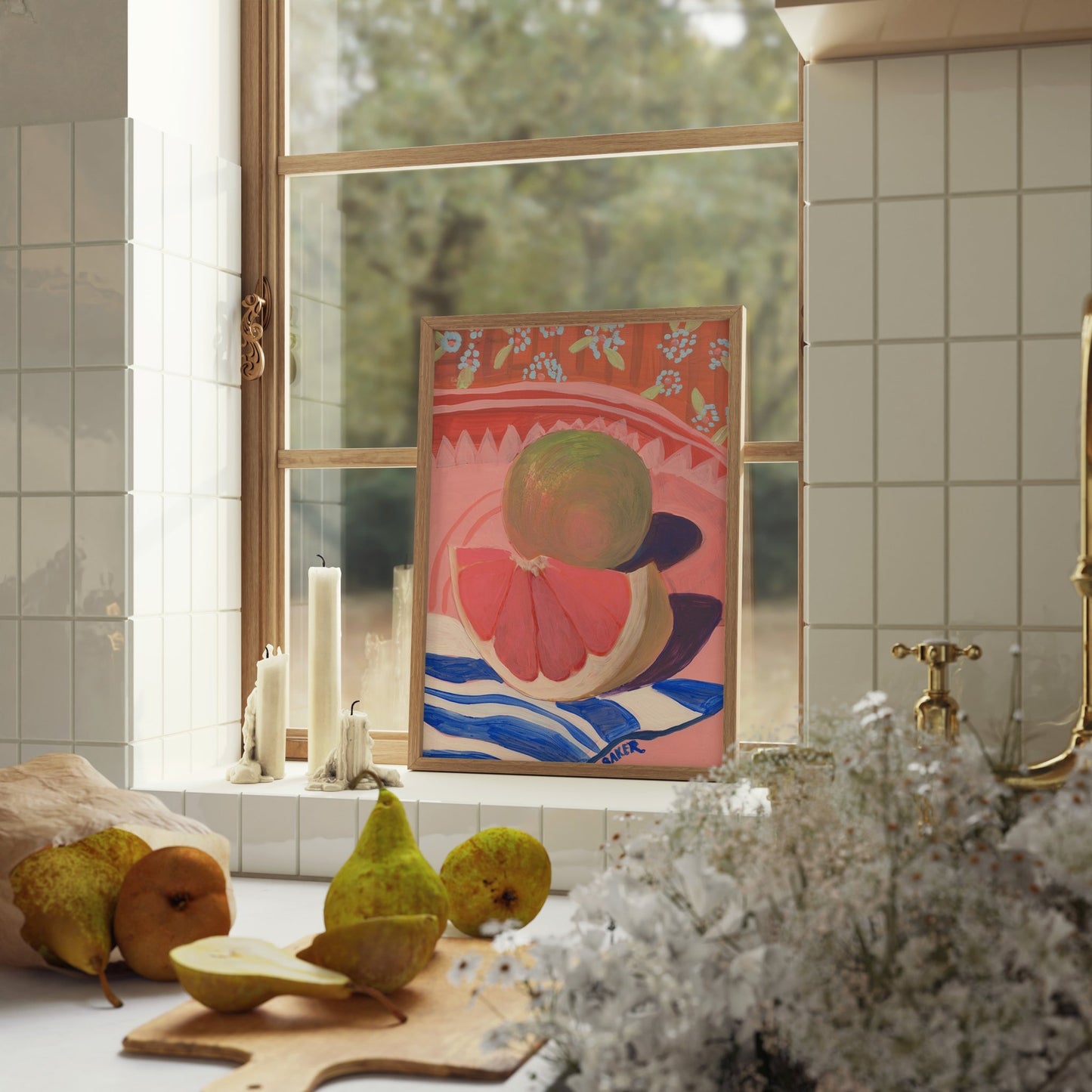 Grapefruit Still Life Print - El Baker Art