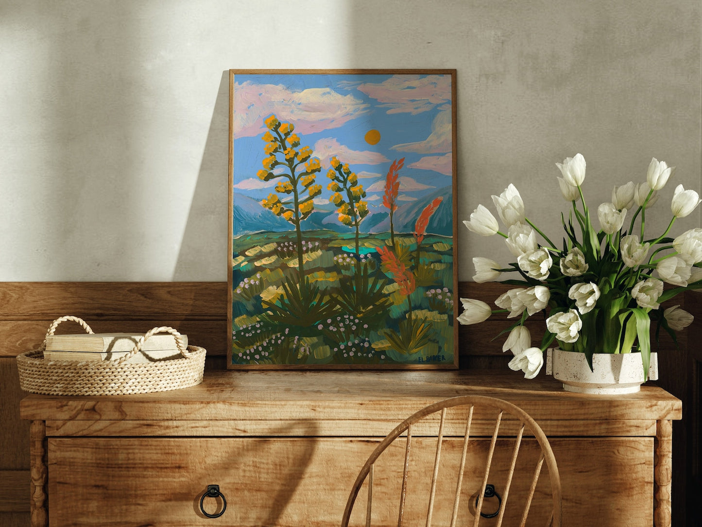 Century Plant Red Yucca Print