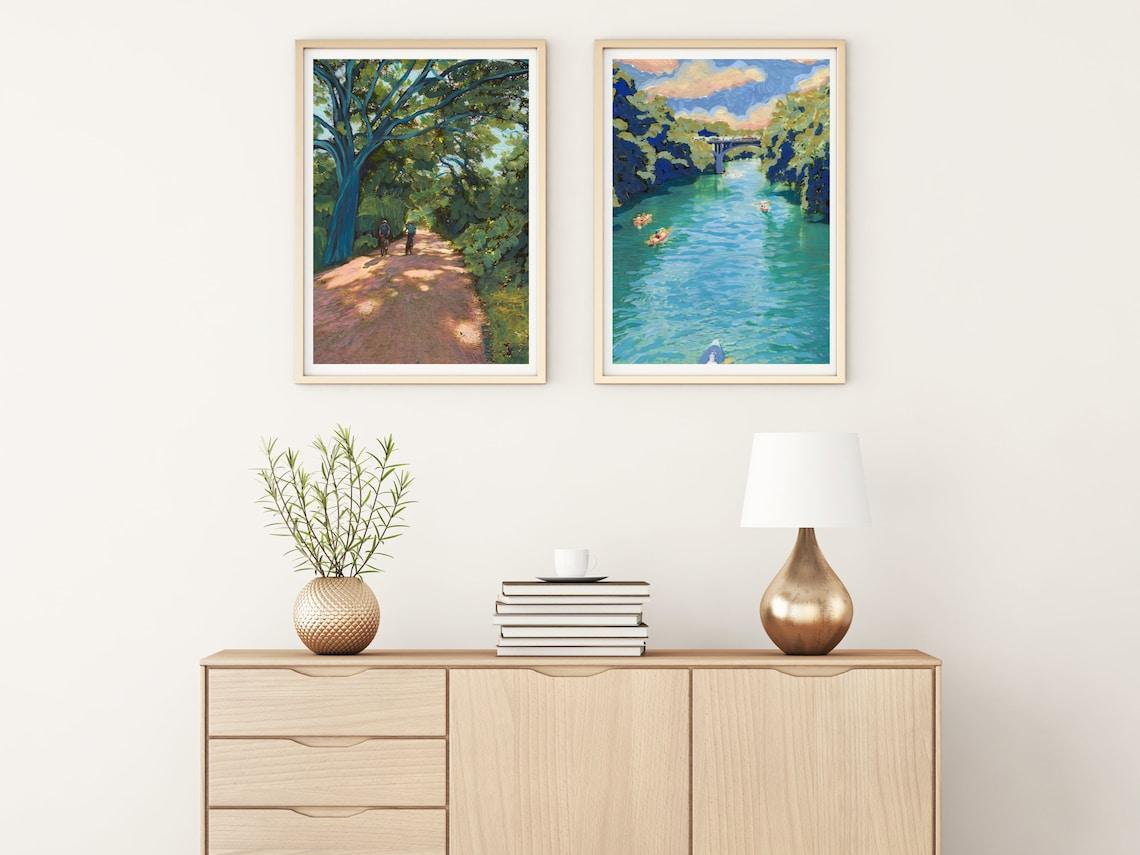 Lady Bird Lake Trail Print - El Baker Art