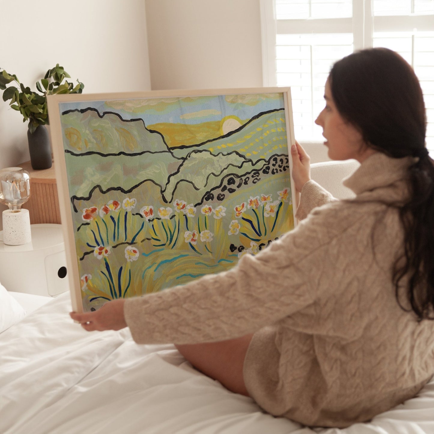 Light Green Landscape Print - El Baker Art
