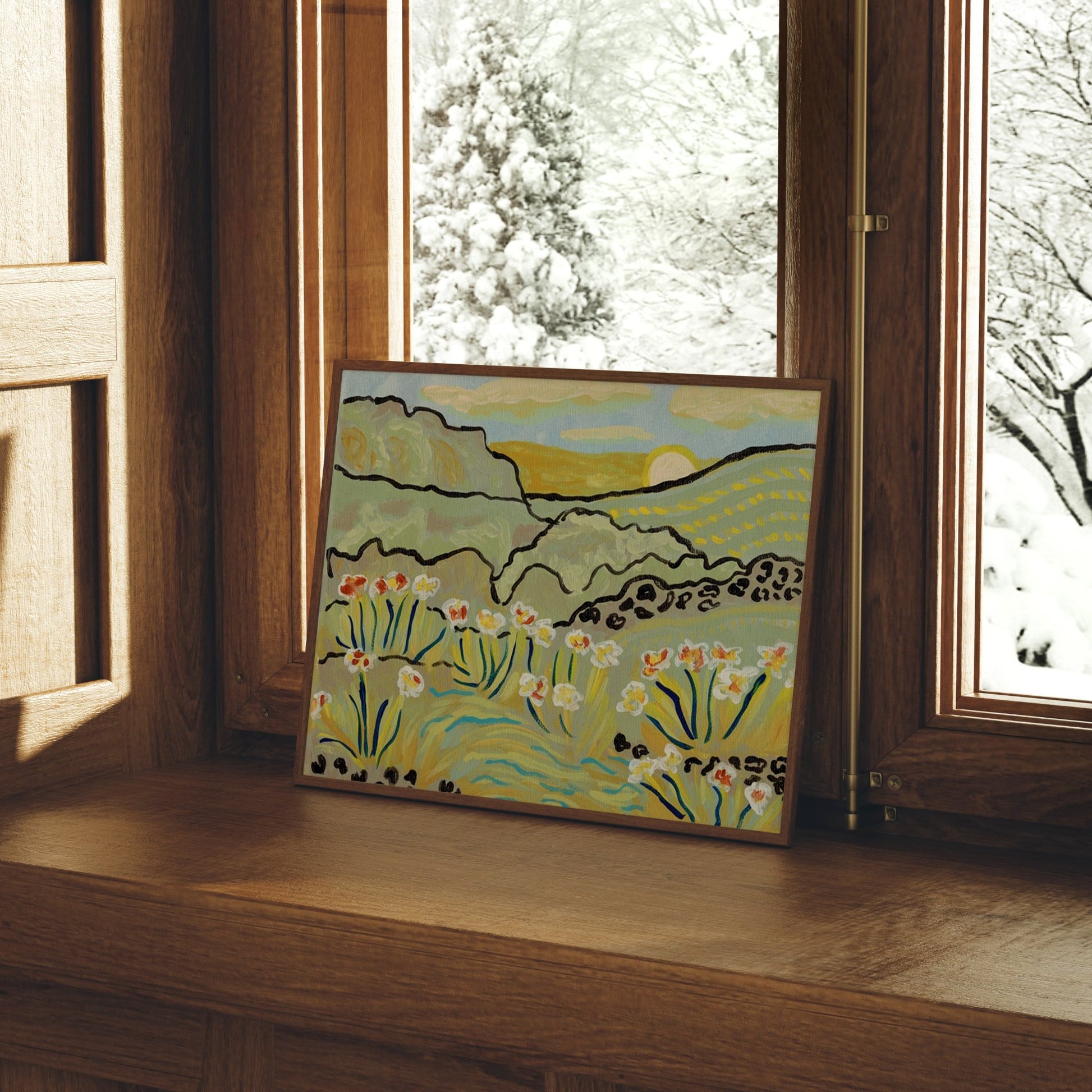 Light Green Landscape Print - El Baker Art