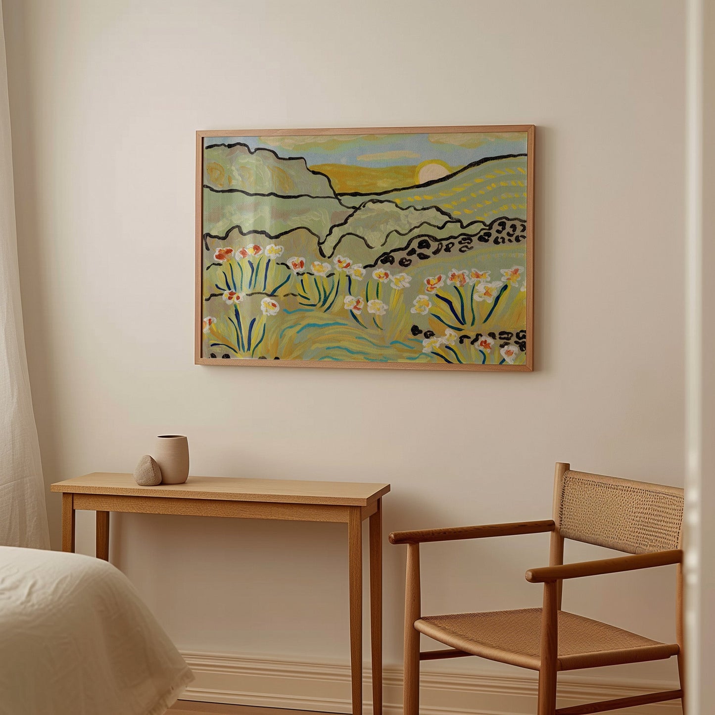 Light Green Landscape Print - El Baker Art