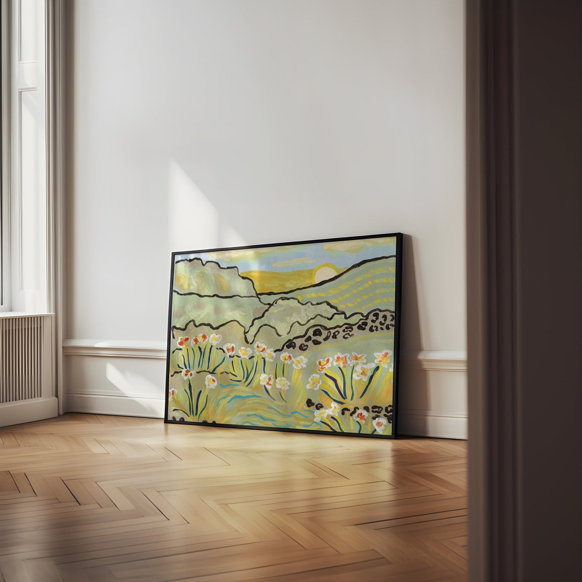 Light Green Landscape Print - El Baker Art