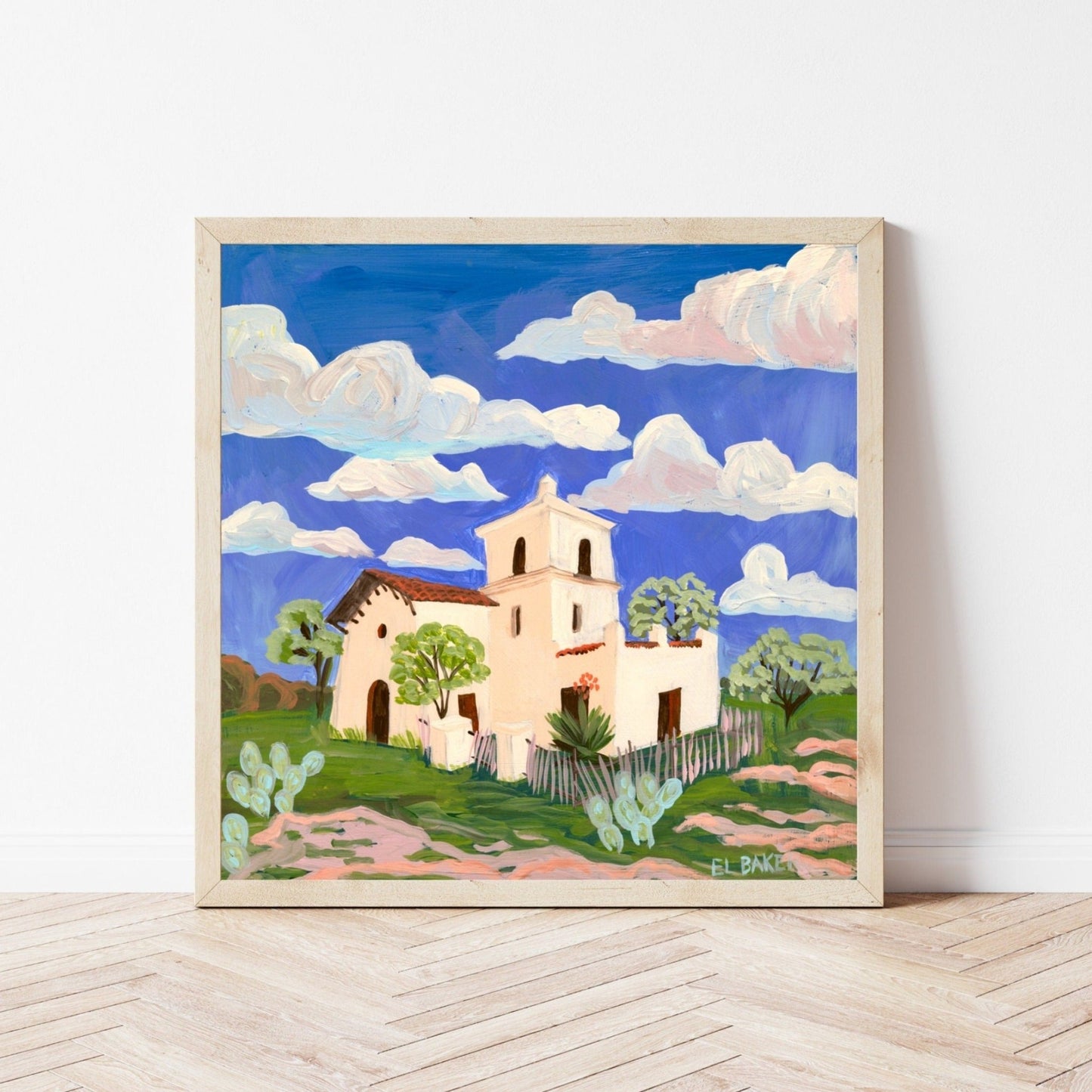 Old Texas Church Print - El Baker Art