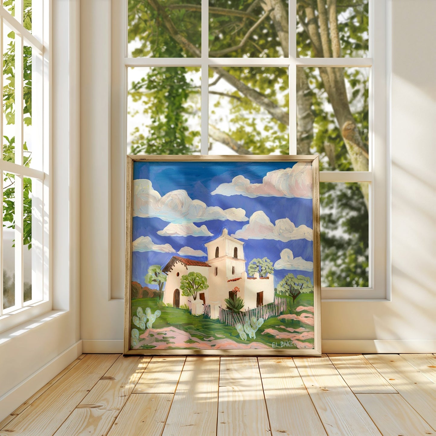 Old Texas Church Print - El Baker Art