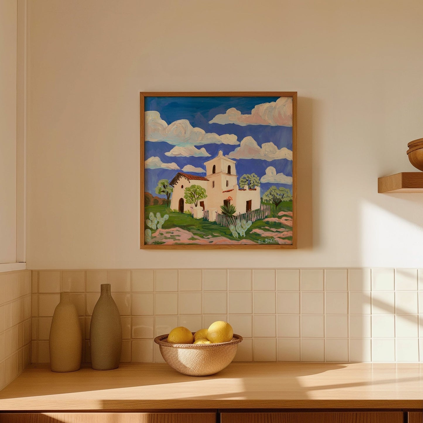 Old Texas Church Print - El Baker Art