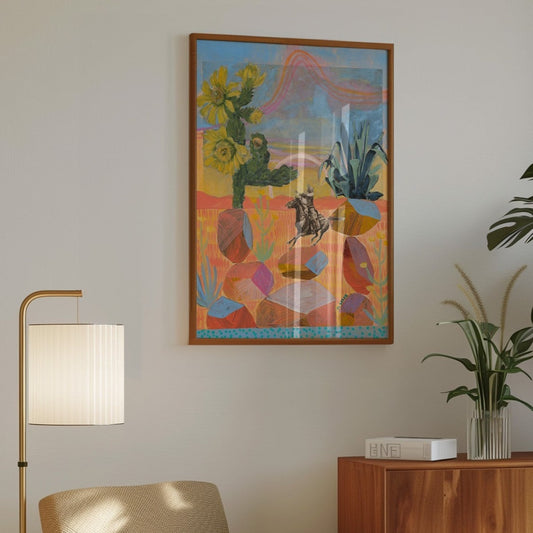 Pink Desert Rocks Landscape Print - El Baker Art