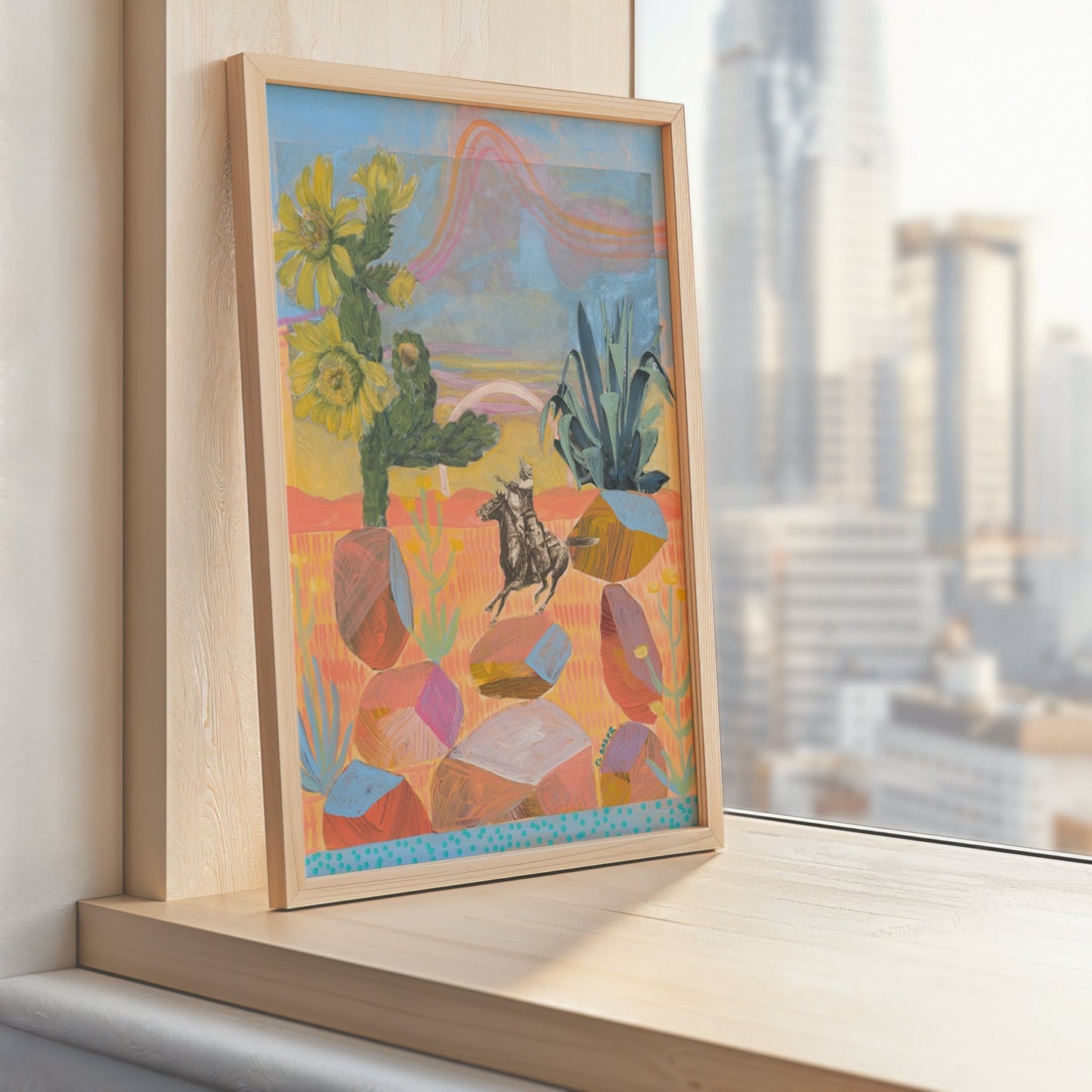 Pink Desert Rocks Landscape Print - El Baker Art
