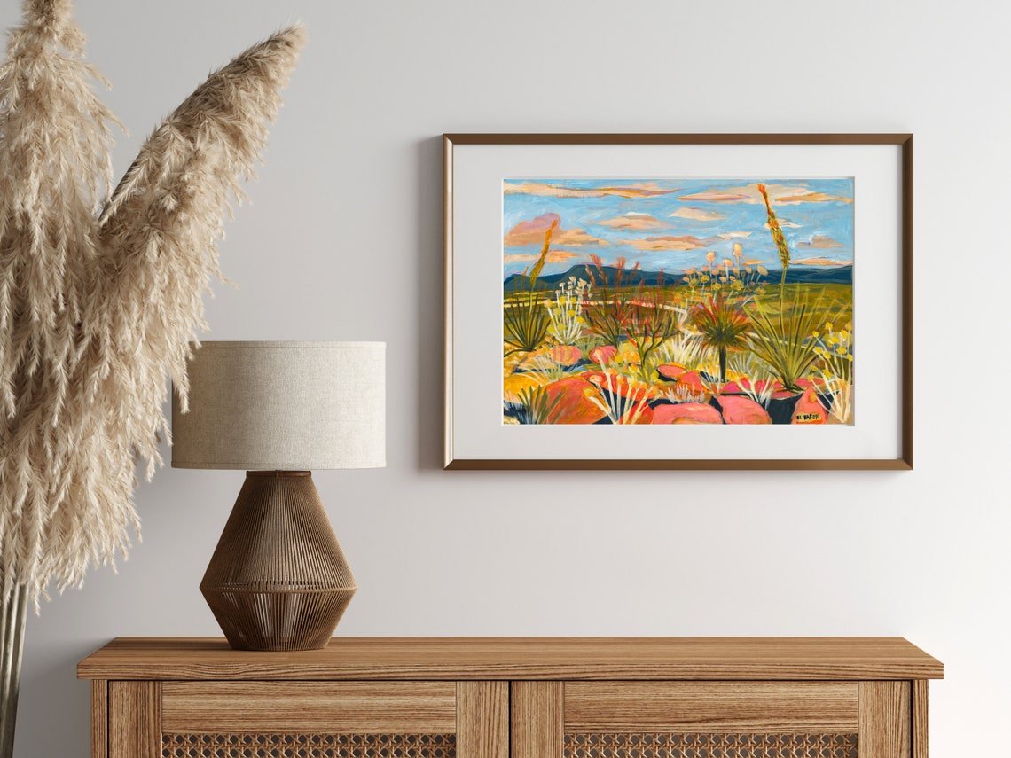 Pink Desert Rocks of Big Bend National Park Print - El Baker Art