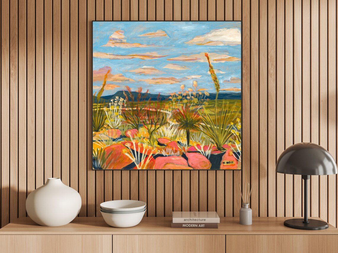 Pink Desert Rocks of Big Bend National Park Print - El Baker Art