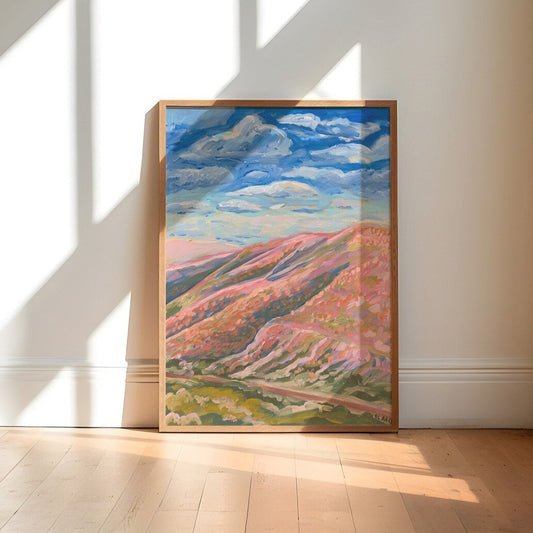 Pink Mountain Desert Print - El Baker Art
