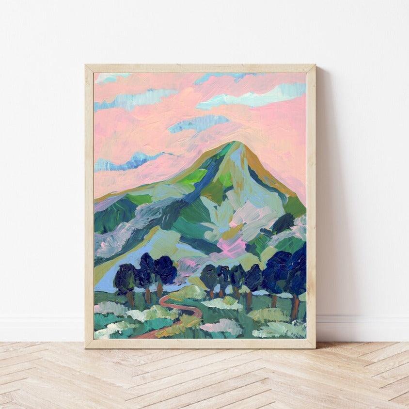Pink Mountain Print - El Baker Art