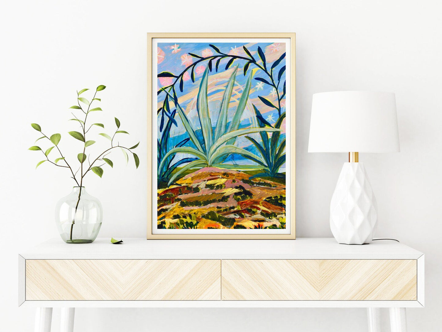 Rainbow Agave Plants Botanical Print - El Baker Art