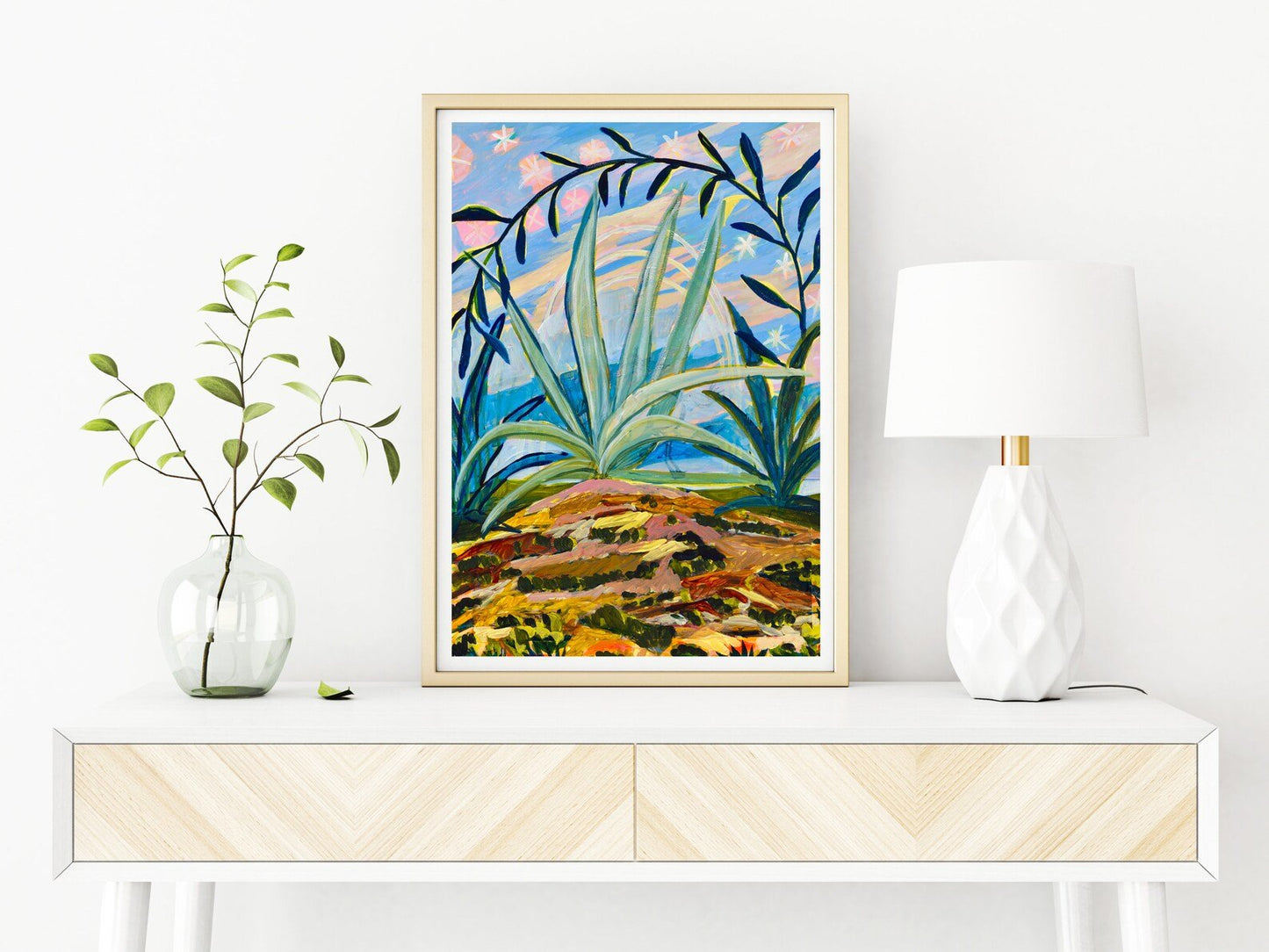 Rainbow Agave Plants Botanical Print - El Baker Art