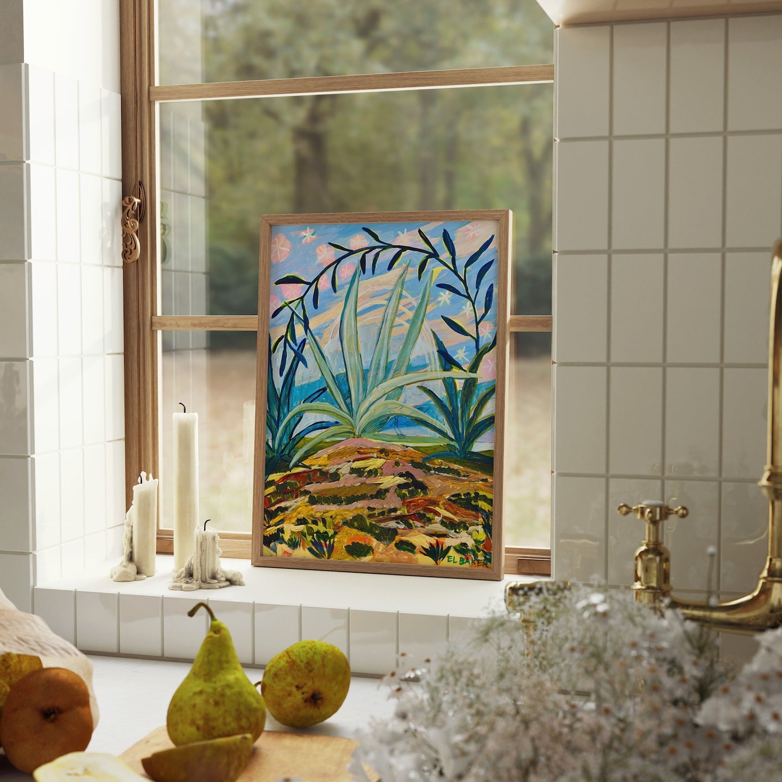 Rainbow Agave Plants Botanical Print - El Baker Art