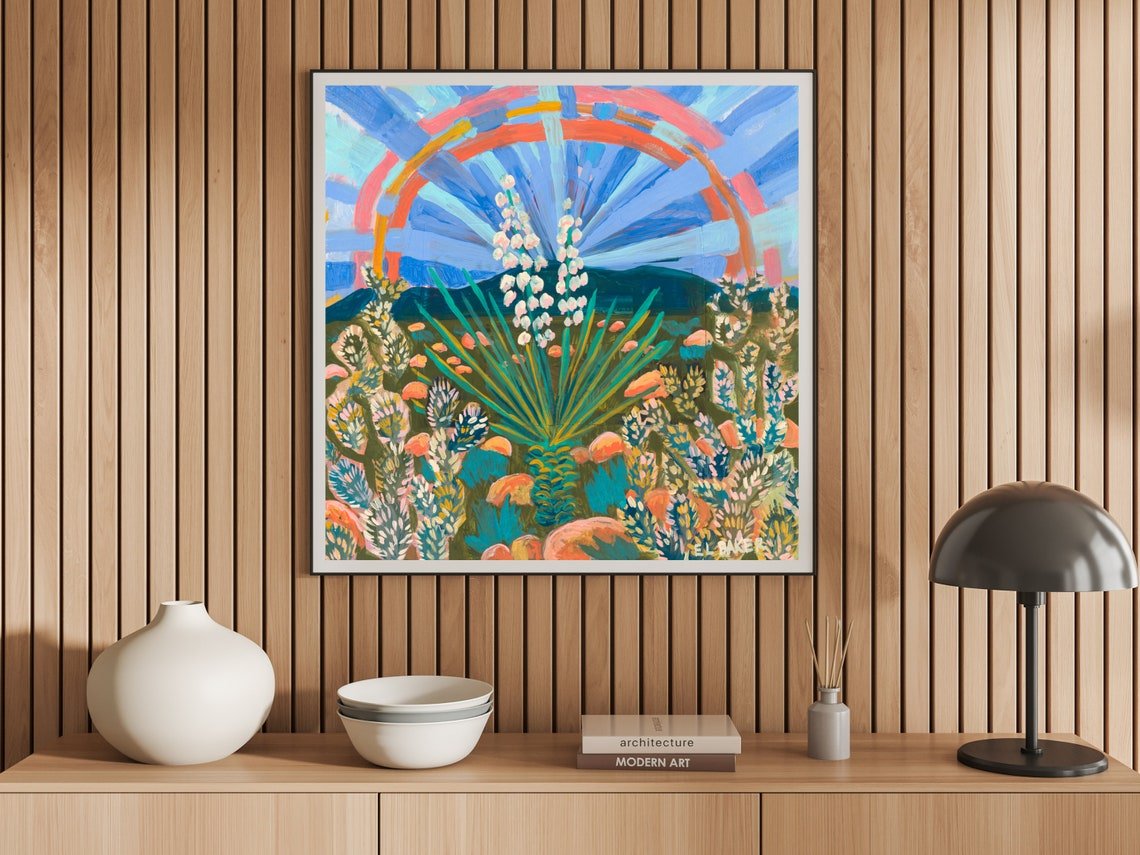 Rainbow Yucca Plant Texas Desert Print - El Baker Art