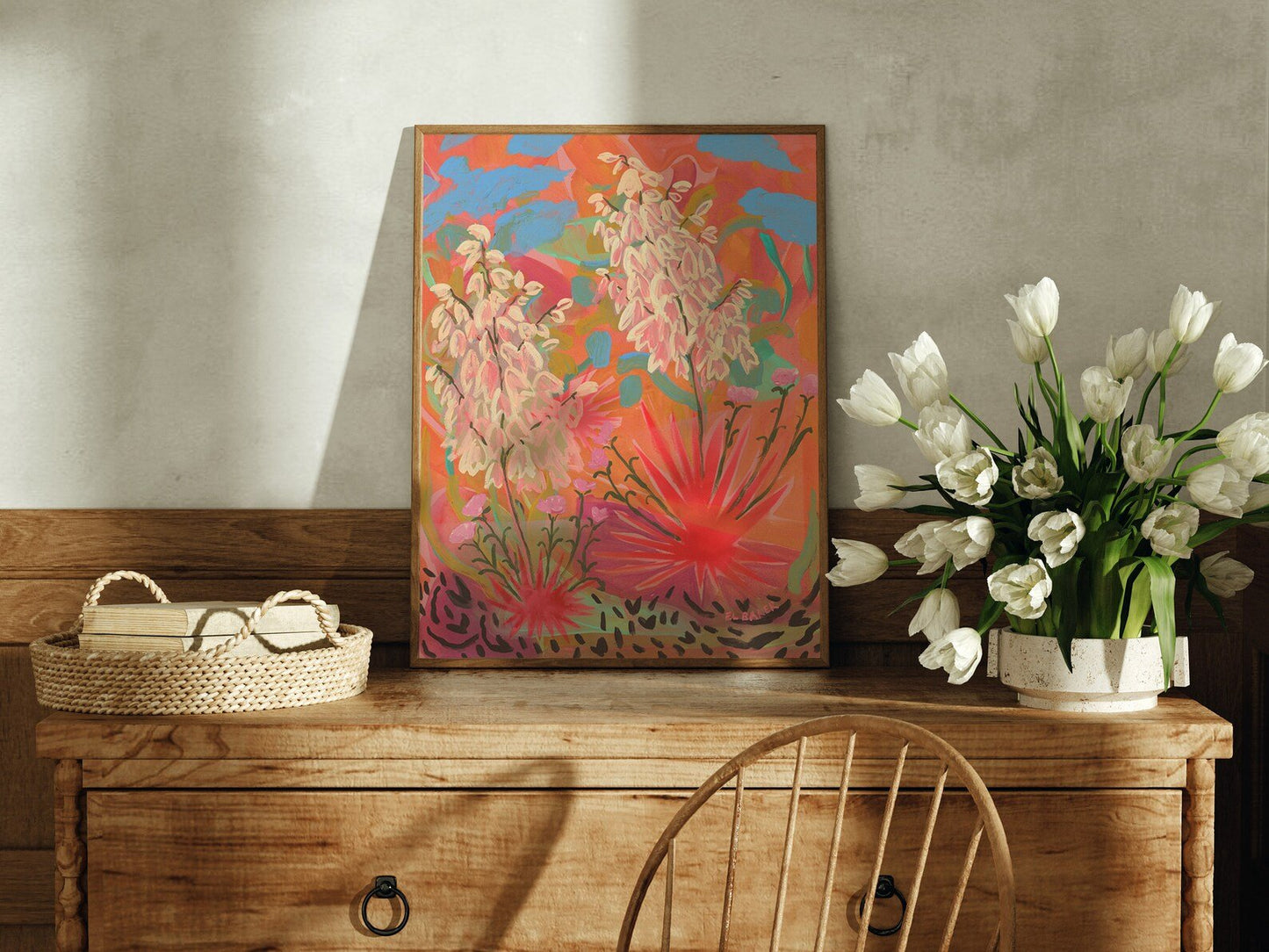 Retro Yucca Wall Art Print - El Baker Art