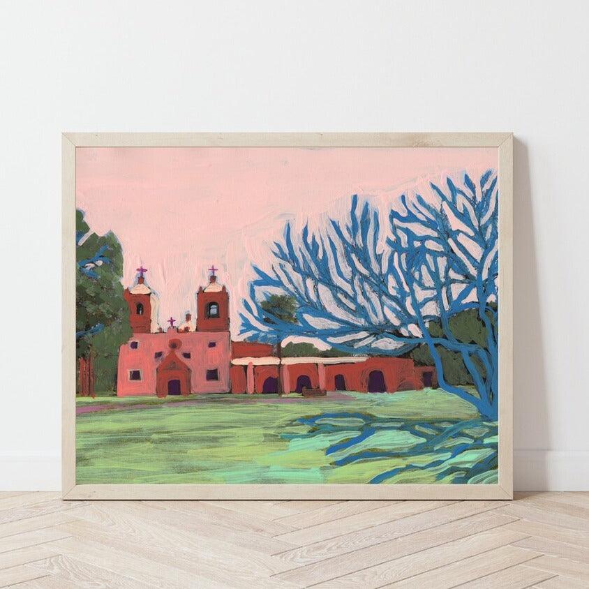 San Antonio Texas Mission Print - El Baker Art