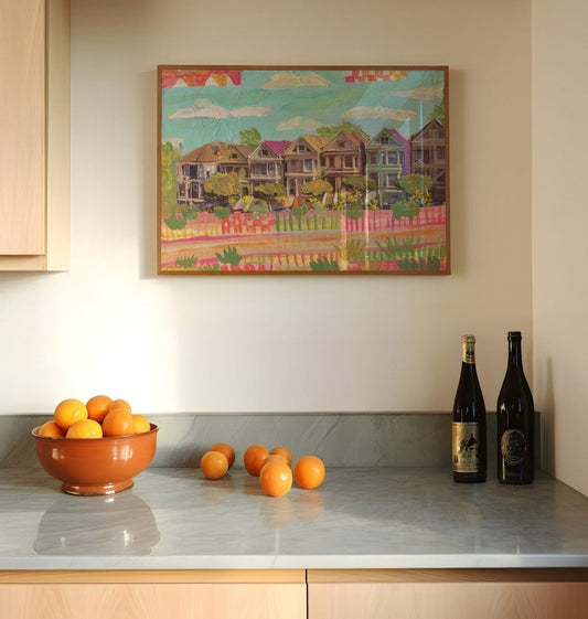 San Francisco California Painted Ladies Houses Print - El Baker Art