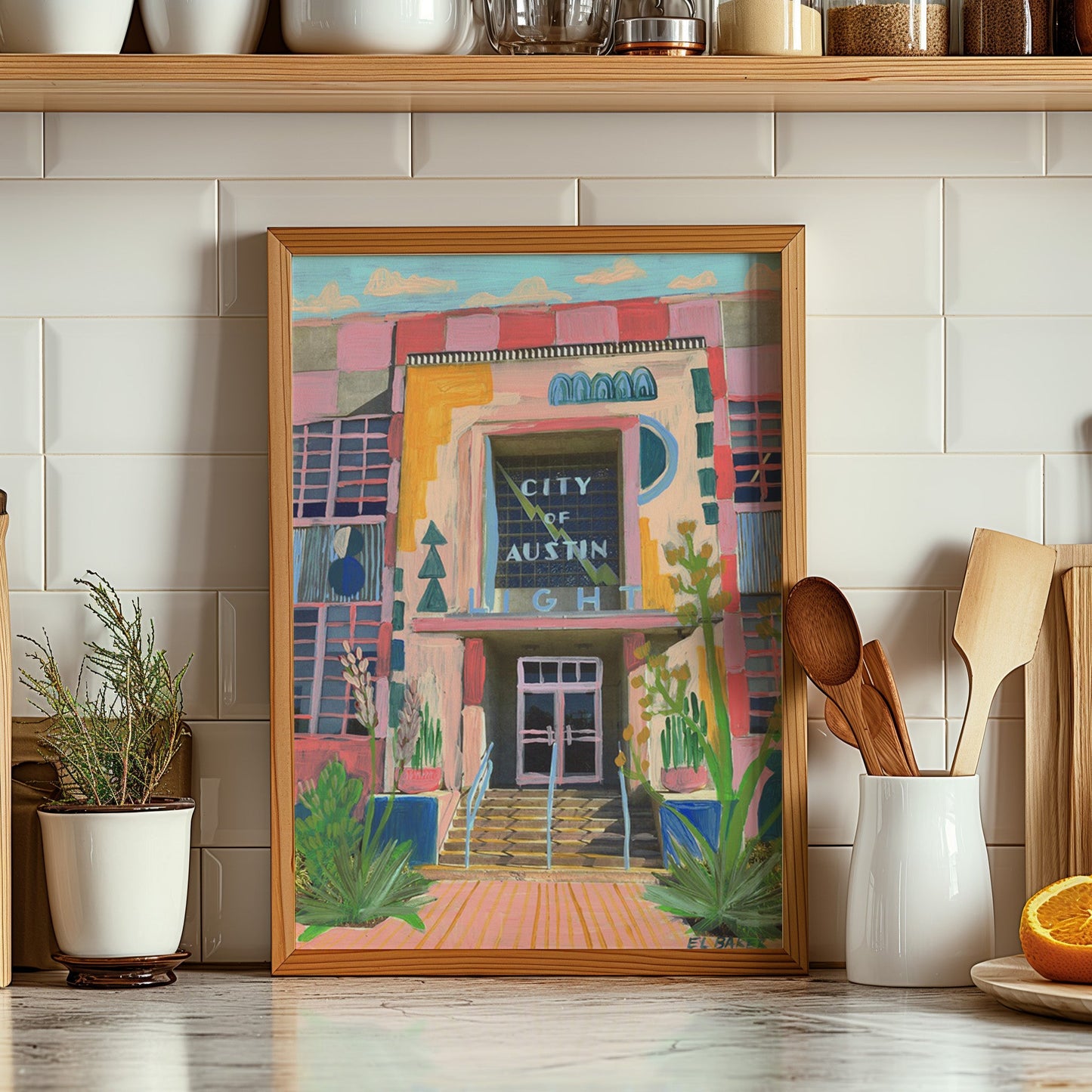 Seaholm Power Plant Print - El Baker Art