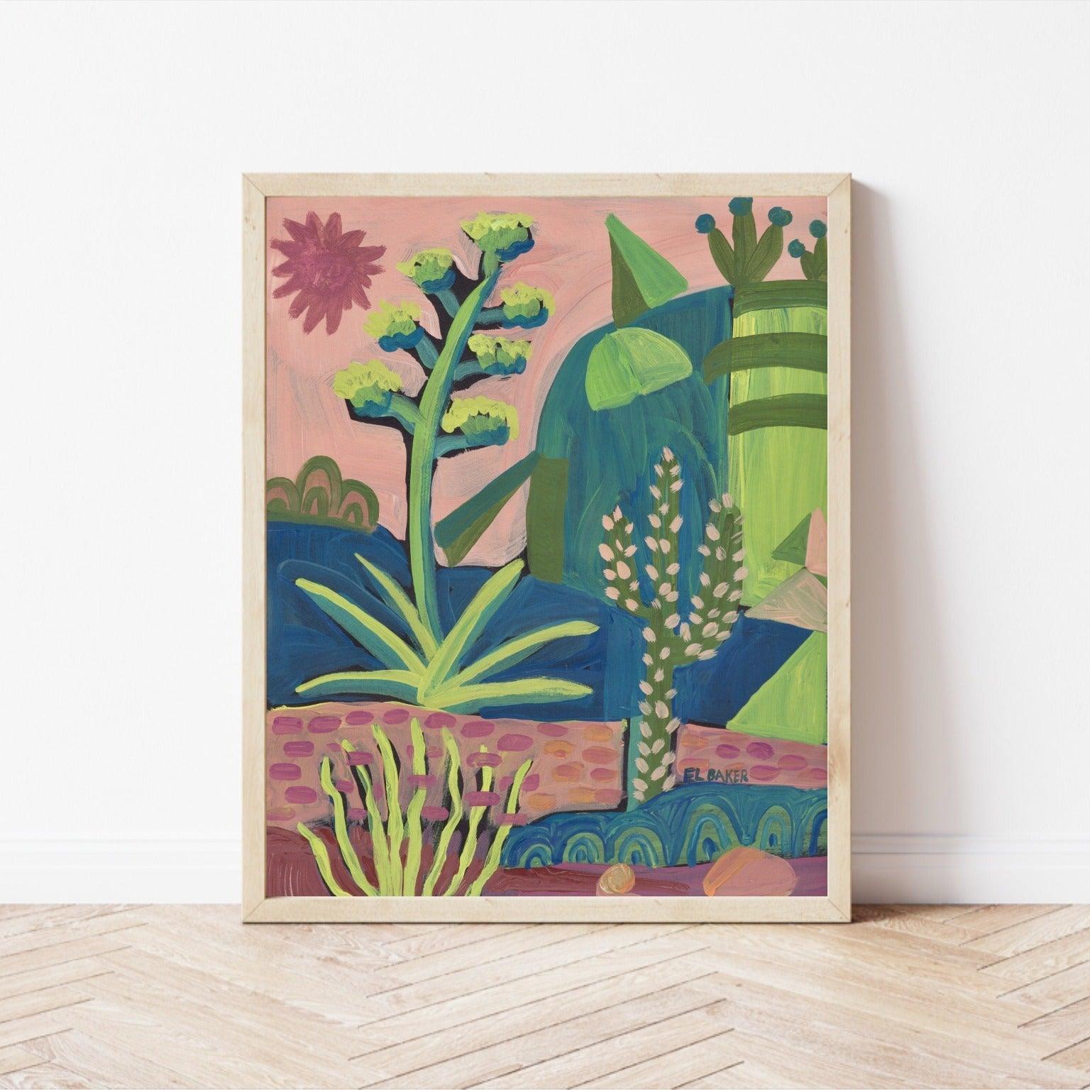 Southwestern Desert Cactus Print - El Baker Art