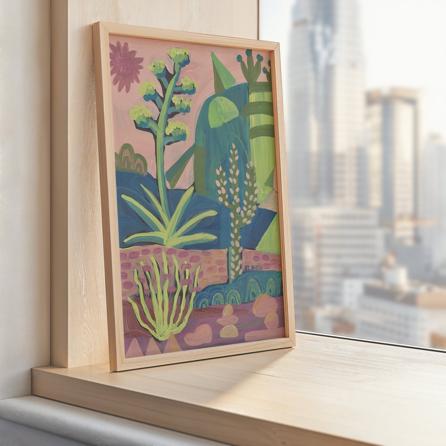 Southwestern Desert Cactus Print - El Baker Art