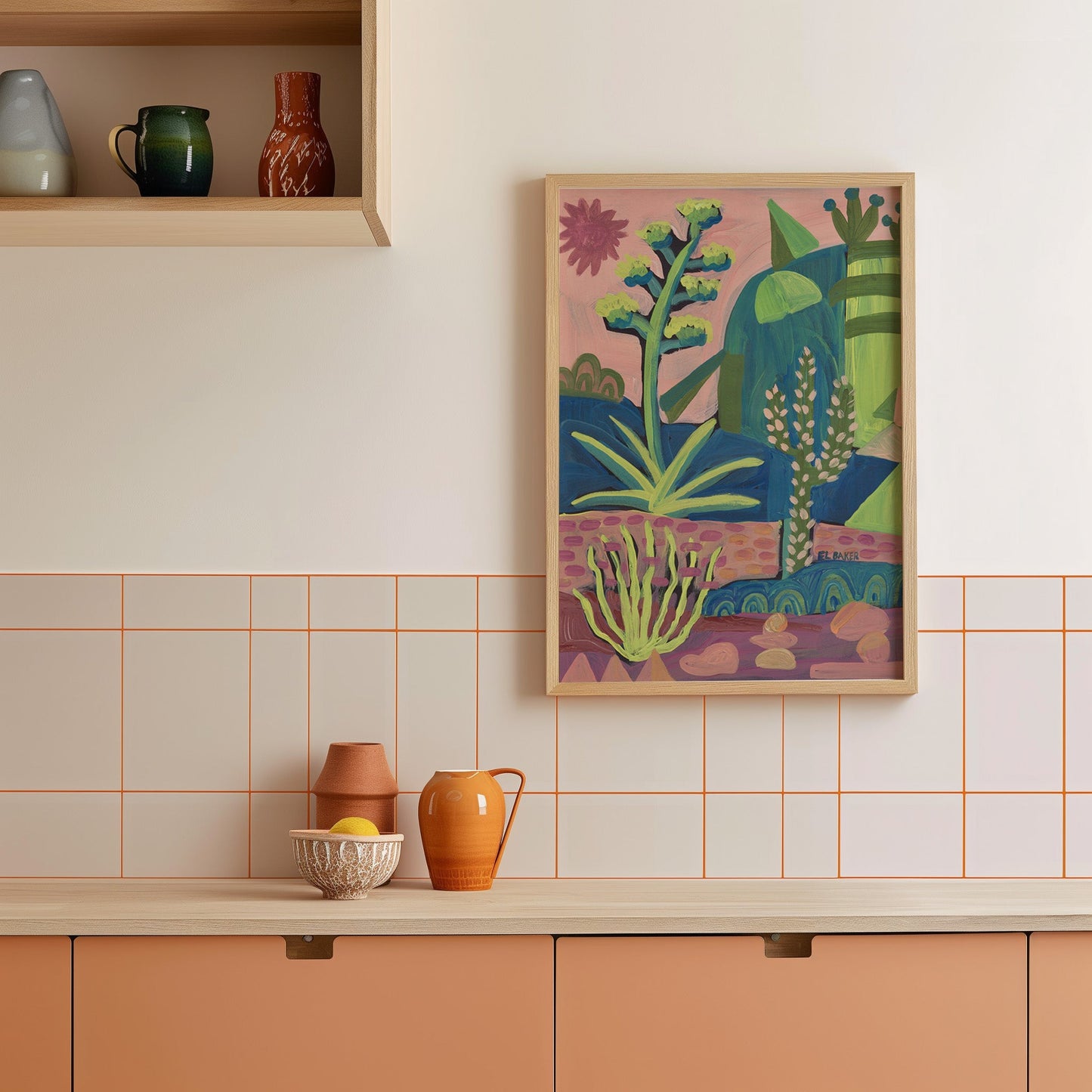 Southwestern Desert Cactus Print - El Baker Art