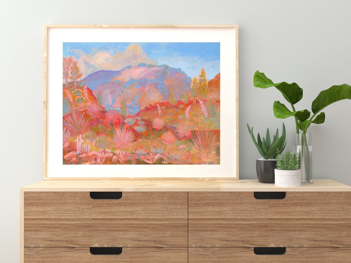 Southwestern Pastel Landscape Print - El Baker Art
