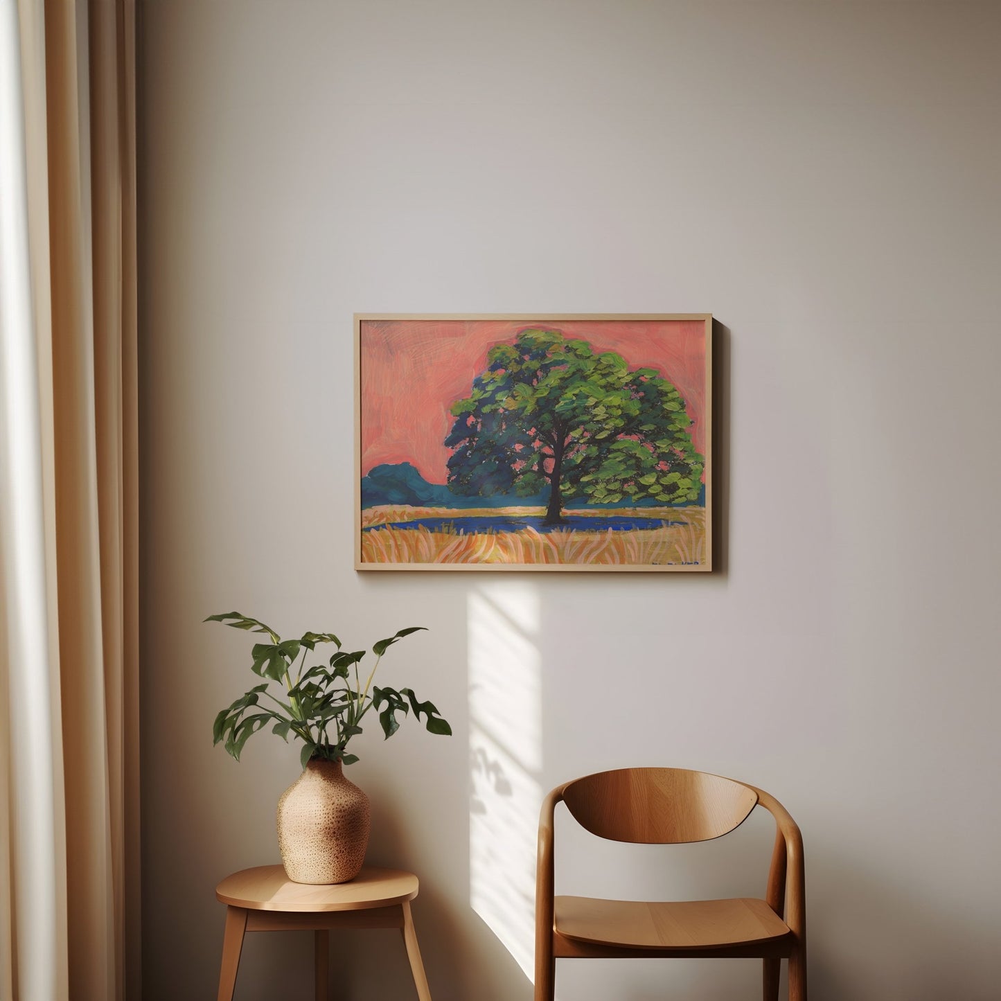 Sunset Texas Live Oak Tree Print - El Baker Art