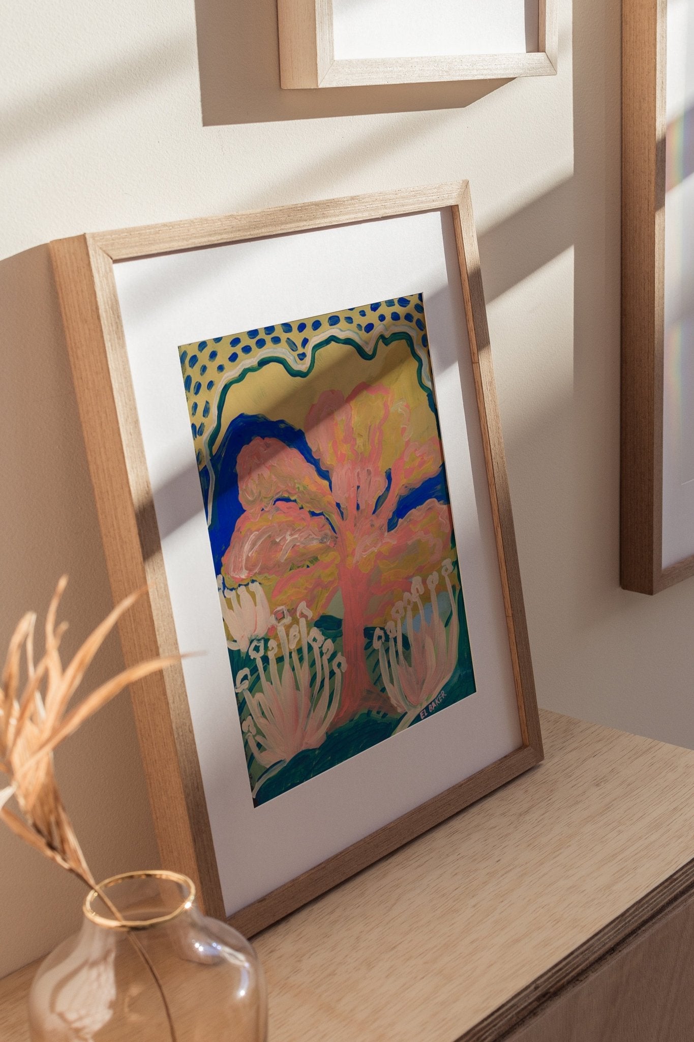 Texas Abstract Live Oak Tree Print - El Baker Art