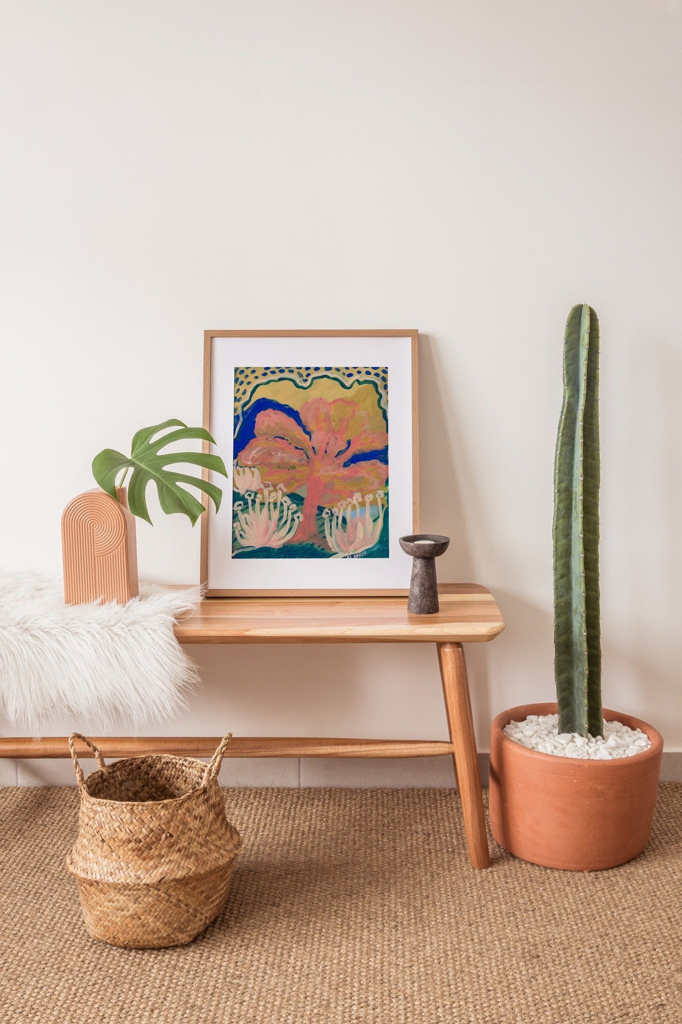 Texas Abstract Live Oak Tree Print - El Baker Art