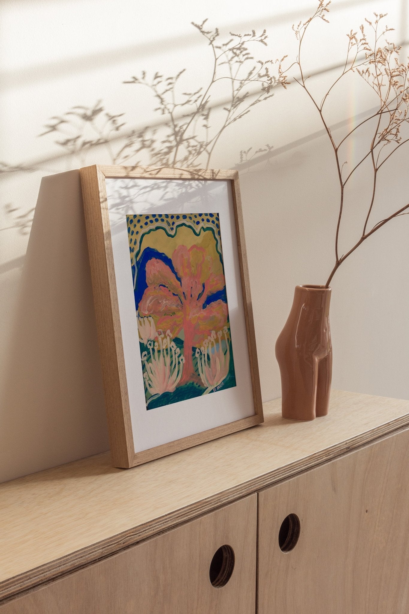 Texas Abstract Live Oak Tree Print - El Baker Art