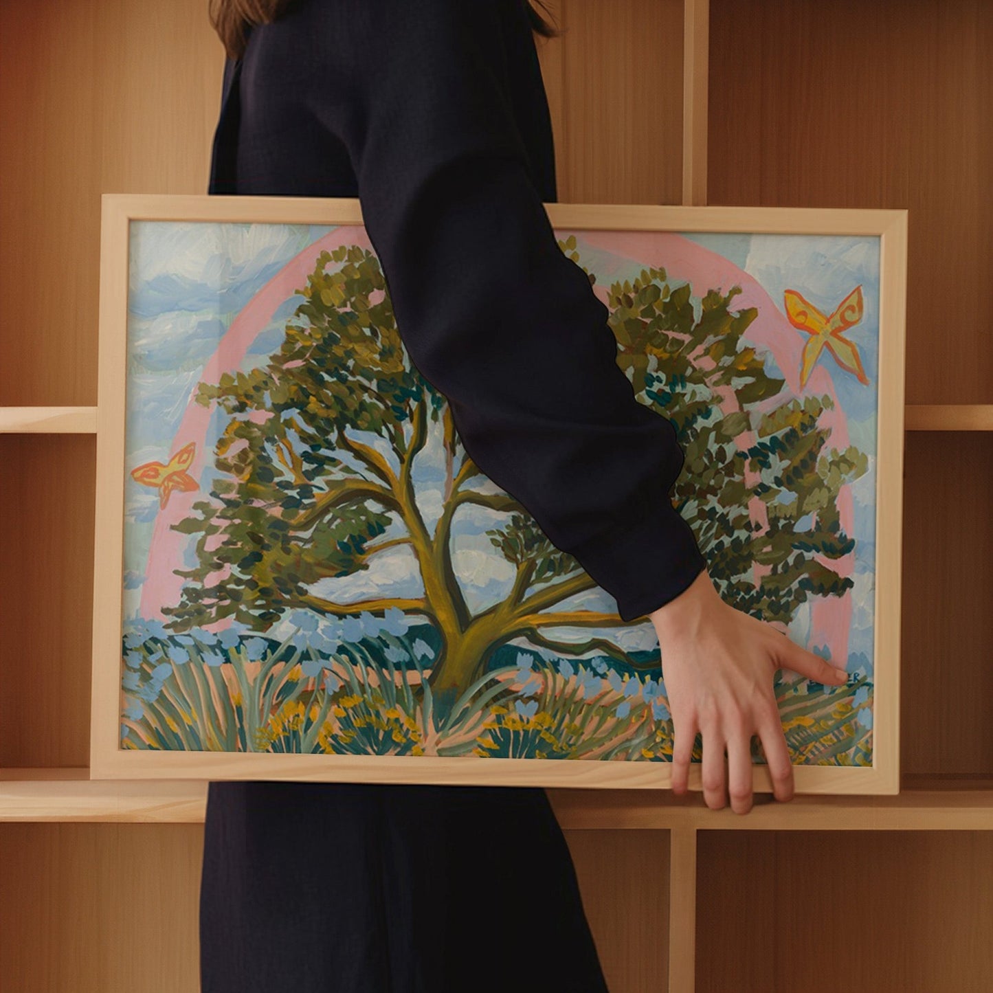 Texas Hill Country Live Oak Tree Rainbow Print - El Baker Art