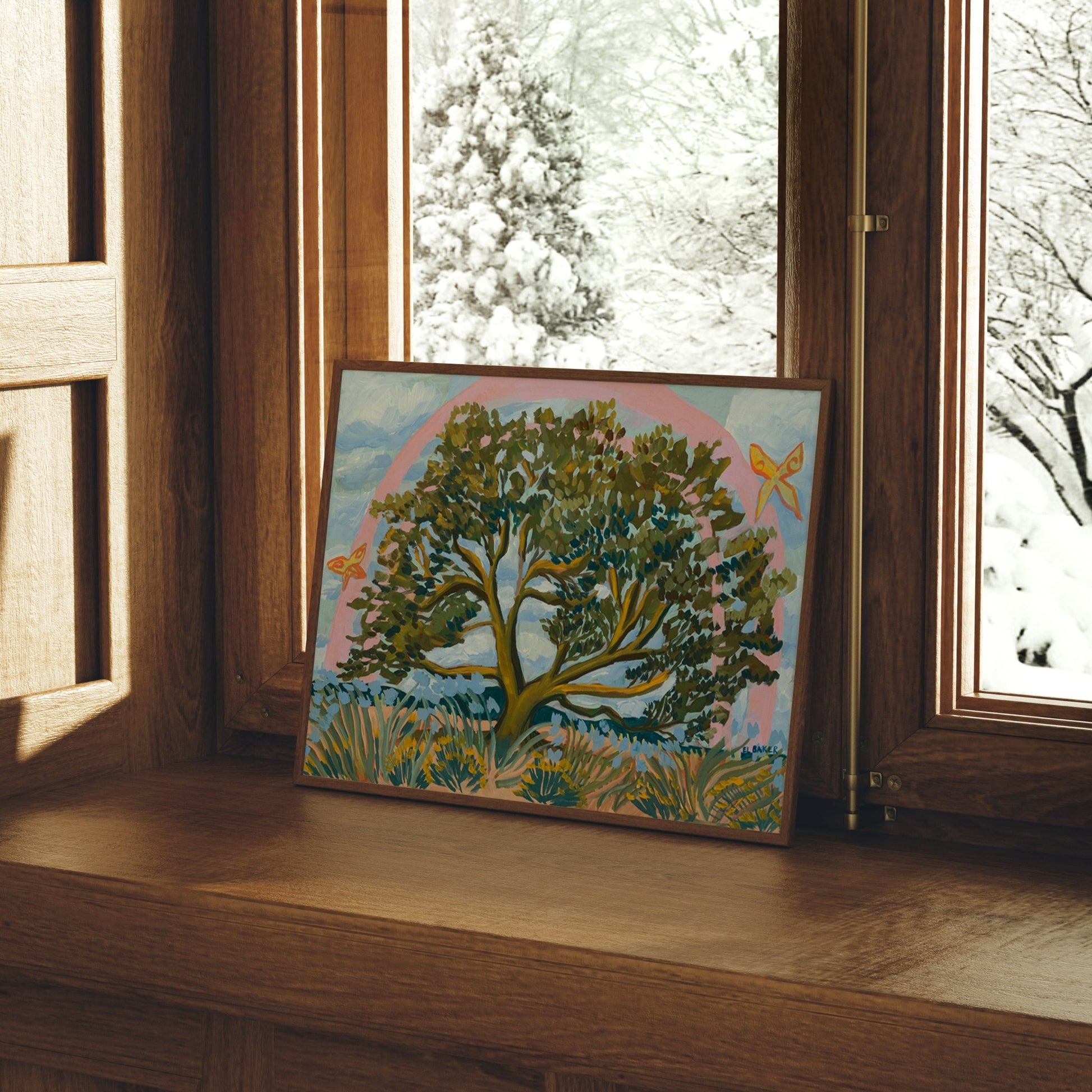 Texas Hill Country Live Oak Tree Rainbow Print - El Baker Art