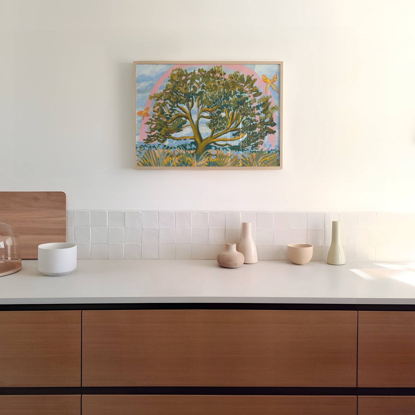 Texas Hill Country Live Oak Tree Rainbow Print - El Baker Art